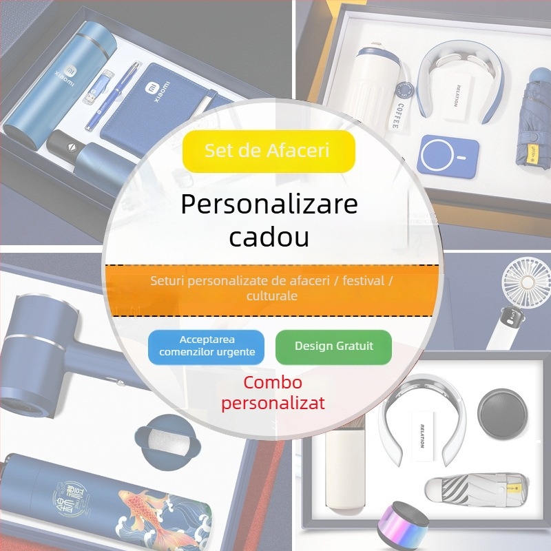Set cadou cu cană ceramică termoizolantă și prosop, stil etnic, pentru nunți și cadouri de afaceri