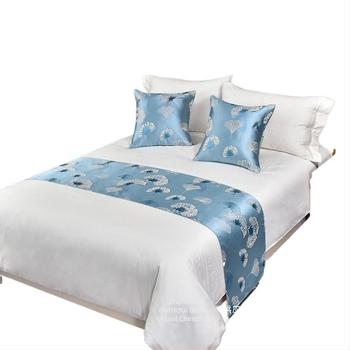 Prosoape de margine pentru pat cu broderie jacquard pentru hoteluri și drapele de pat – poliester, stil simplu, modele botanice/abstracte, marcă Sheng Bangrong