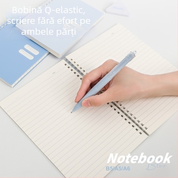 Caiet spirală cu copertă PP moale, model 833, 140 de pagini text, hârtie 80 gsm