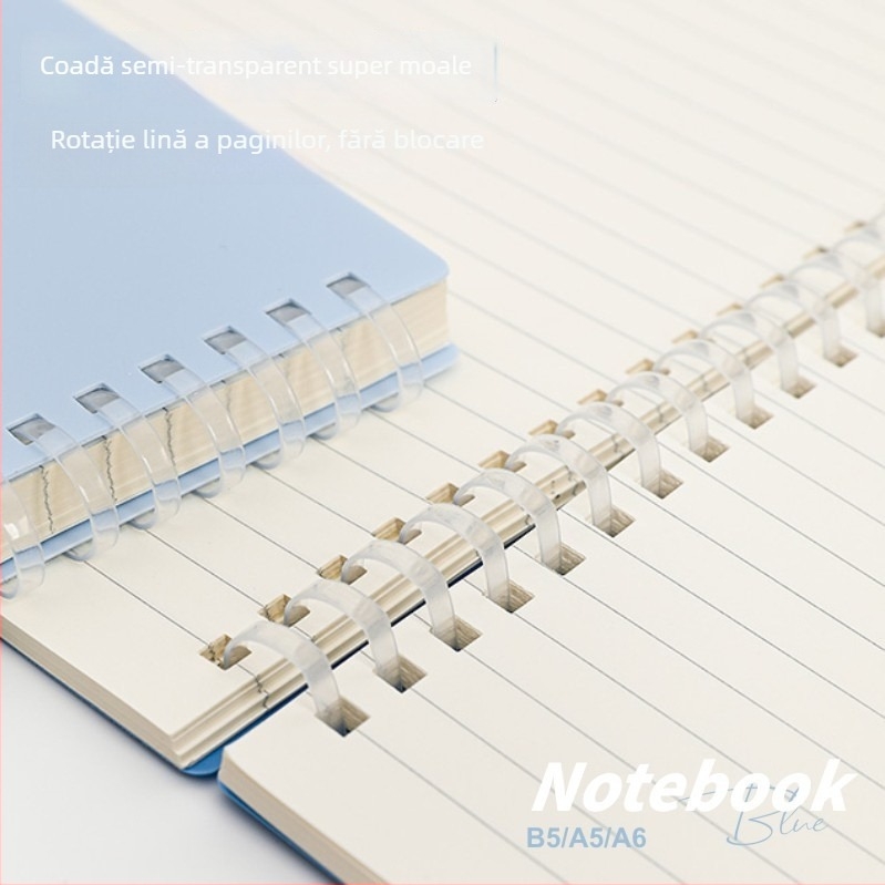 Caiet spirală cu copertă PP moale, model 833, 140 de pagini text, hârtie 80 gsm