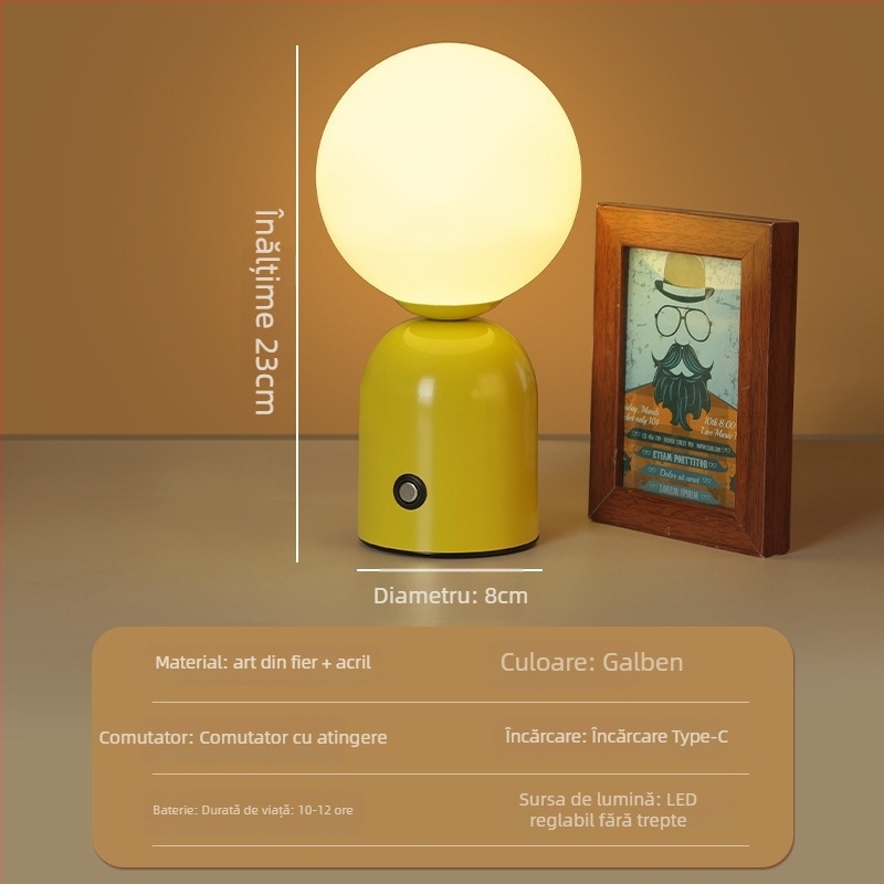 Lampa Nordic Macaron pentru masă – iluminare ambientală pentru bar/cafenea/KTV, suport din metal, model HT-TD1W153, ≤36V, certificat CE