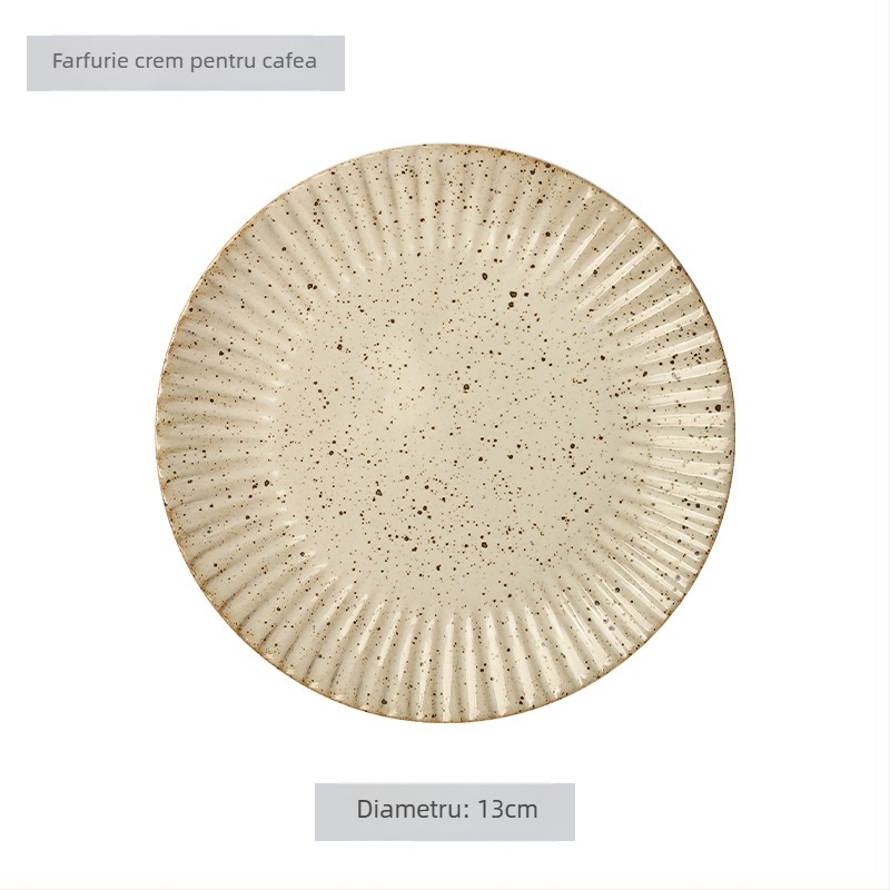 Set ceramic de cești de cafea și farfurioară, stil japonez, logo imprimat, personalizare disponibilă