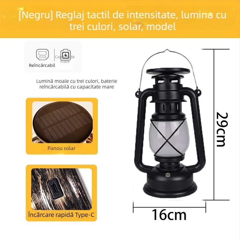 Lampă de bar pentru masă, design felinar retro, carcasă din plastic, model HT-TD1W291, ≤36V, iluminare de noapte, iluminare ambientală, ornamente DIY
