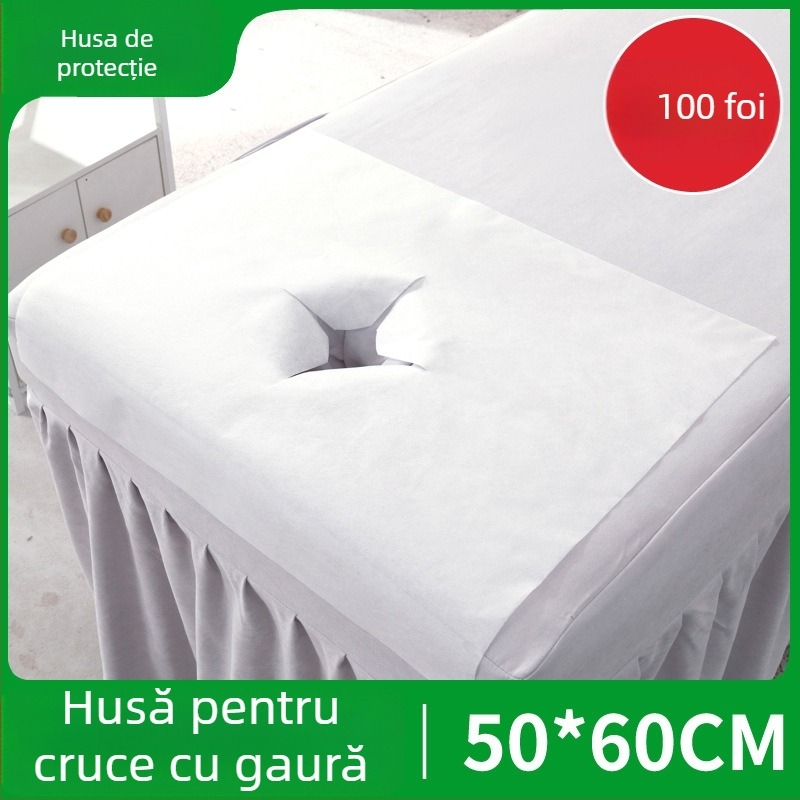 Prosop de unică folosință din țesătură nețesută pentru față și mese de masaj — gros, culoare solidă, pentru saloane de înfrumusețare și masaje