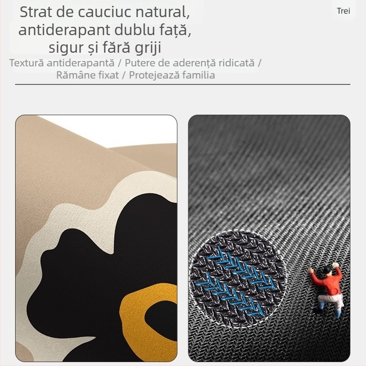 Set covorașe de podea pentru bucătărie din lut diatom – absorbant, anti-derapant, impermeabil, rezistent la ulei, lavabil, cu model floral