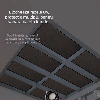 Film autoadeziv pentru ferestre, protecție solară - material: pânză, stil modern minimalist, model solid, sufragerie