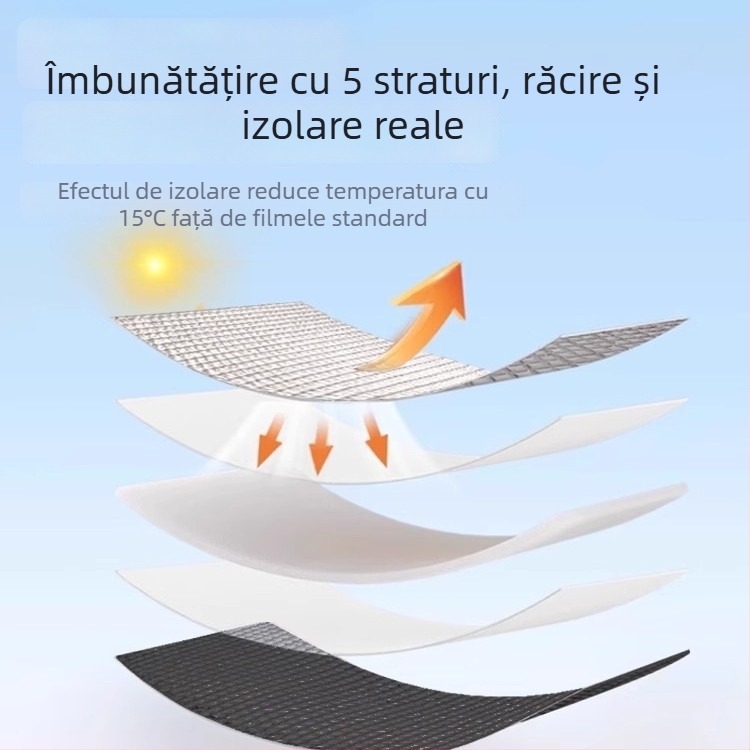 Film autoadeziv pentru ferestre, protecție solară - material: pânză, stil modern minimalist, model solid, sufragerie