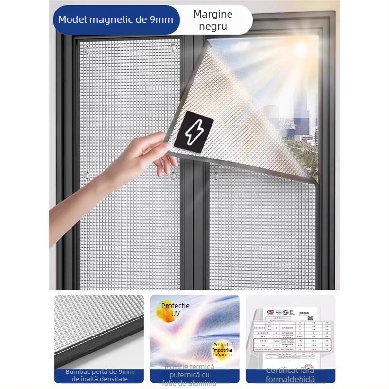 Film autoadeziv pentru ferestre, protecție solară - material: pânză, stil modern minimalist, model solid, sufragerie