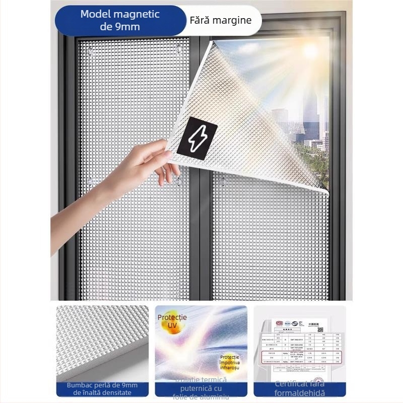 Film autoadeziv pentru ferestre, protecție solară - material: pânză, stil modern minimalist, model solid, sufragerie