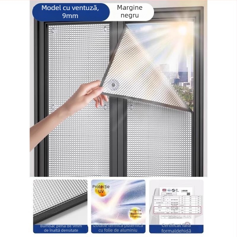 Film autoadeziv pentru ferestre, protecție solară - material: pânză, stil modern minimalist, model solid, sufragerie