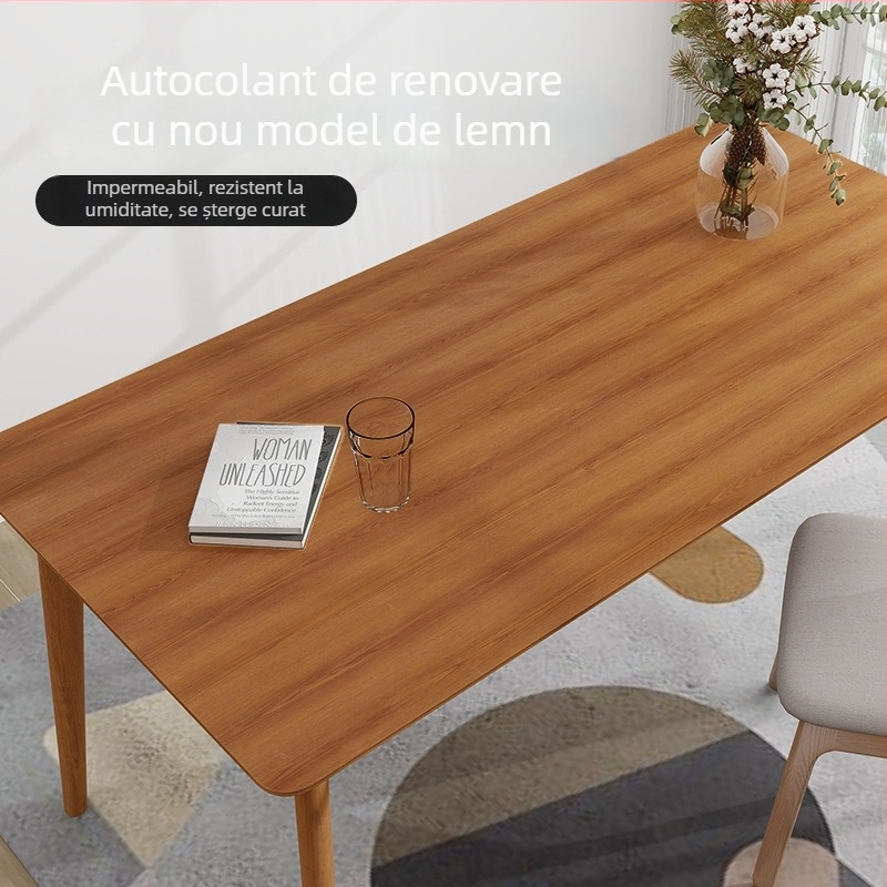 Adeziv autoadeziv cu aspect lemnos pentru renovarea mobilierului – rezistent la apă și umezeală, pentru dulapuri, uși din lemn și mobilier vechi