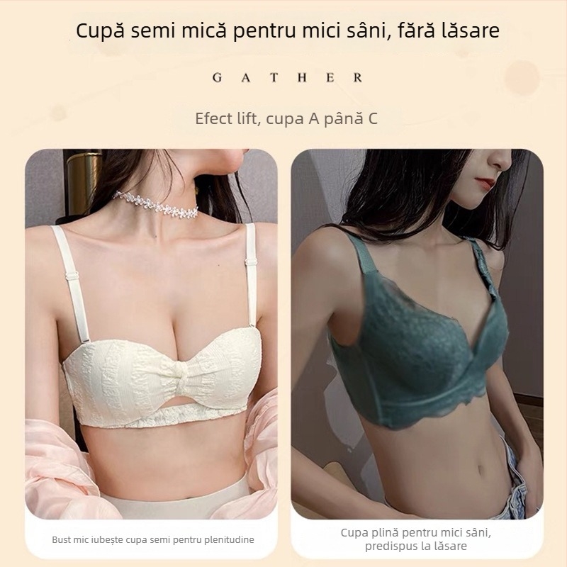 Sutien fără bretele, Push-Up, anti-alunecare, invizibil, din nailon, cu bretele detașabile duble