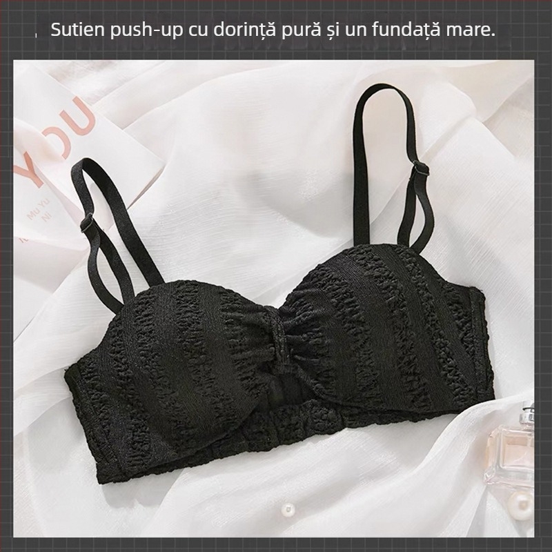 Sutien fără bretele, Push-Up, anti-alunecare, invizibil, din nailon, cu bretele detașabile duble