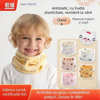 Șal din bumbac pentru copii, imprimeu cu personaje desen animate, dreptunghiular, cald pentru toamnă și iarnă