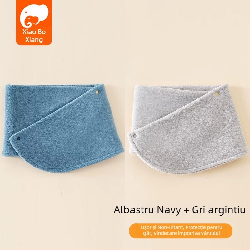 Fular pentru copii din polar fleece, stil japonez-coreean drăguț, uni, cald pentru toamnă și iarnă