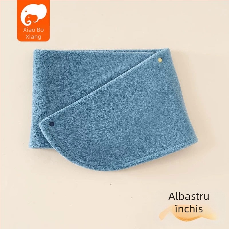 Fular pentru copii din polar fleece, stil japonez-coreean drăguț, uni, cald pentru toamnă și iarnă
