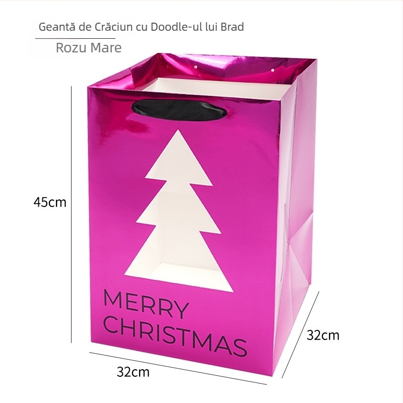 Geantă tote de Crăciun din hârtie — stil alt, ambalare cadou