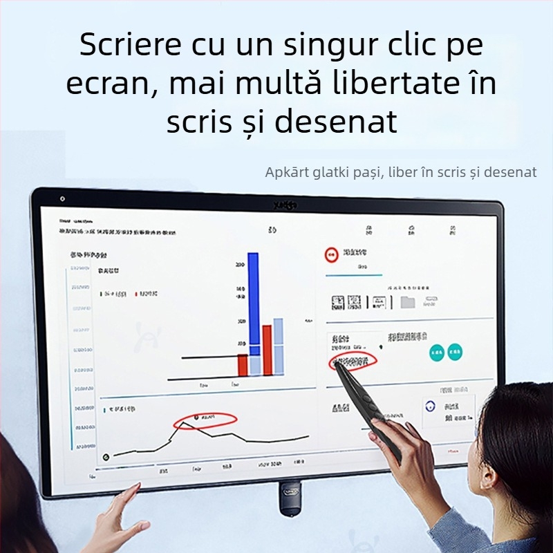 Pix de prezentare cu telecomandă, laser, pentru derularea paginilor în PPT și tablă interactivă, cu indicator digital telescopic
