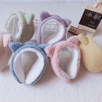 Protecții pentru urechi unisex din cașmir, pluș gros, încălzire de iarnă cu model desen animat