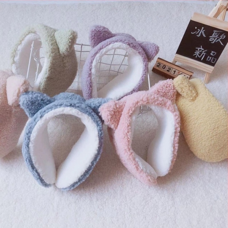 Protecții pentru urechi unisex din cașmir, pluș gros, încălzire de iarnă cu model desen animat