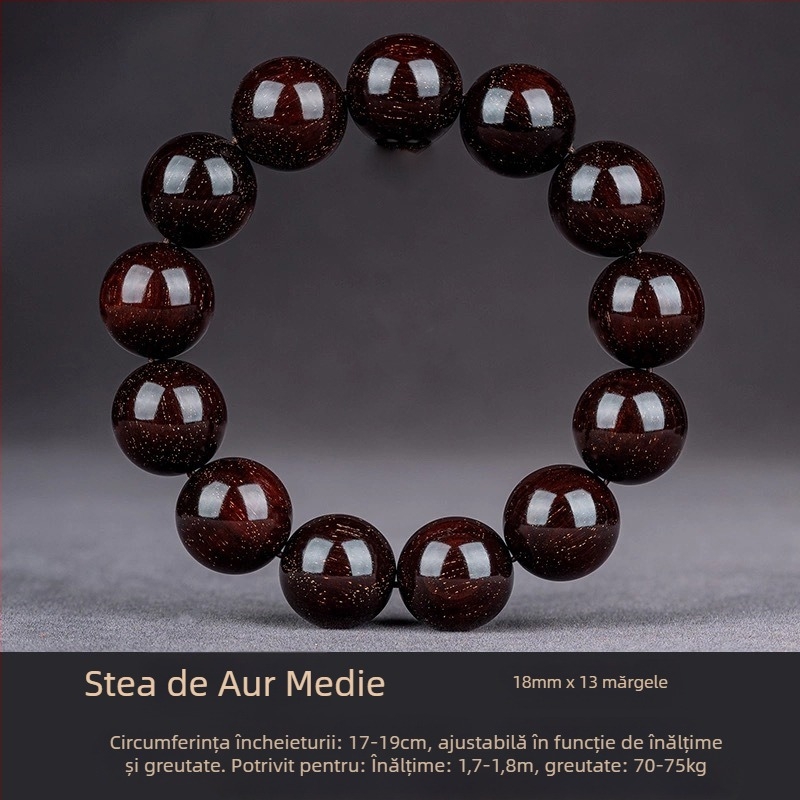 Brățară handmade din santal indian, cu mărgele și panglici, stil chinezesc, pentru bărbați