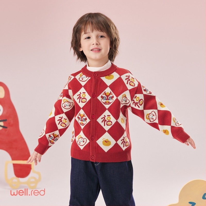 Cardigan tricotat pentru copii, din bumbac, cu mâneci lungi și guler rotund, pentru toamnă, primăvară și iarnă