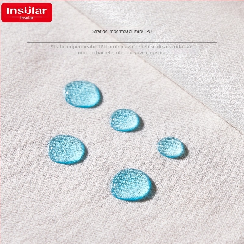 Bavetă impermeabilă pentru bebeluși, în formă U, din bumbac, pentru 0–3 ani