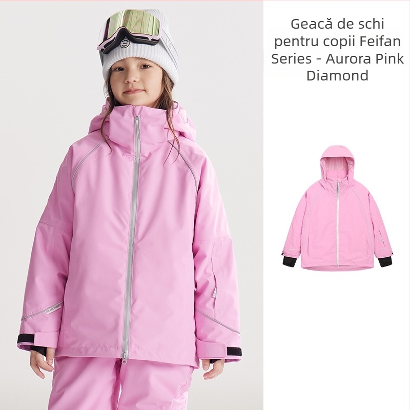 Set ski pentru copii unisex: respirabil, impermeabil 20000 mm, țesătură poliester, căptușeală poliester, umplutură silk cotton, cod stil LYSF8020