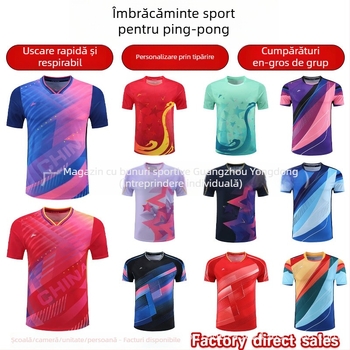 Set de echipament pentru tenis de masă, unisex, poliester cu uscare rapidă și respirabil, pentru toate anotimpurile, pentru adulți și copii, imprimare personalizată disponibilă