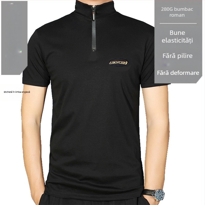 Costum modern de dans: top cu decolteu în V, mânecă scurtă, din amestec bumbac, căptușeală modal 90%, potrivit pentru dansuri latino și standard național