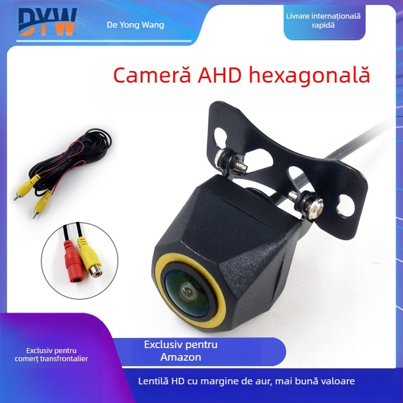 Camera pentru mers înapoi a autoturismului cu unghi fisheye ultralarg, 12V, IP68 impermeabilă, unghi reglabil