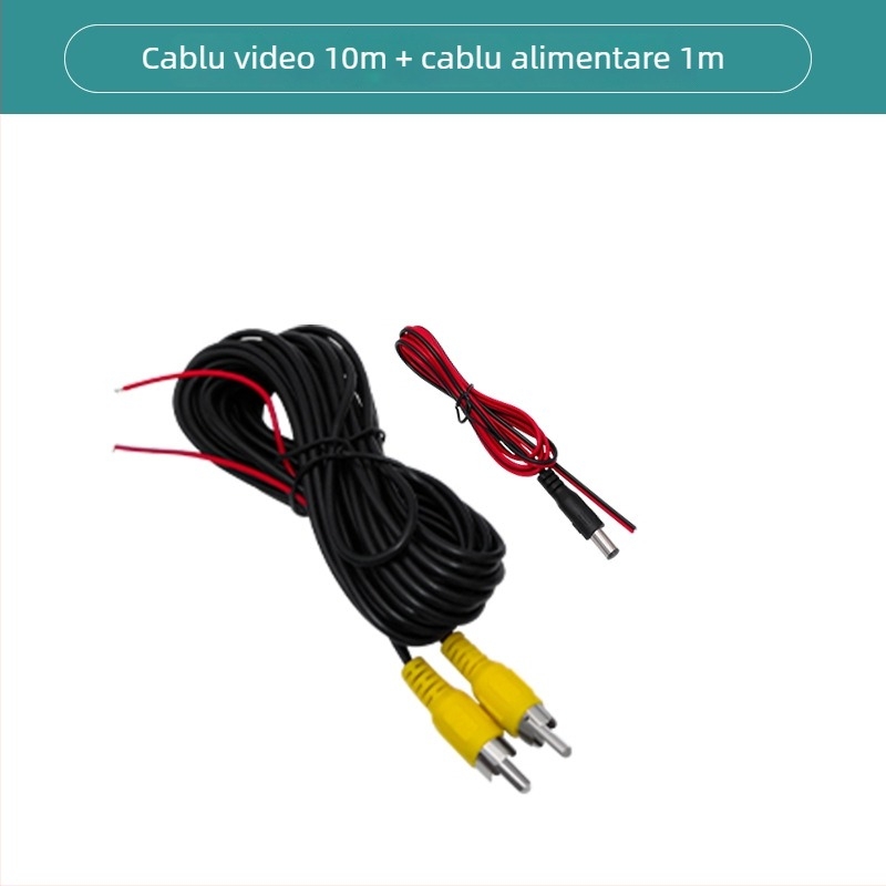Linie de control video pentru camera de recul auto - Cablu RCA de extensie cu declanșator, 12V, semnal AV