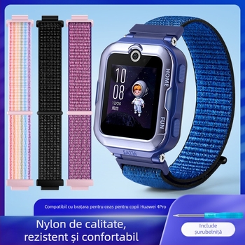 Curea pentru Huawei Kids Watch 4 Pro din nailon împletit – Stil Sport, Închidere Velcro, Lansare 2023