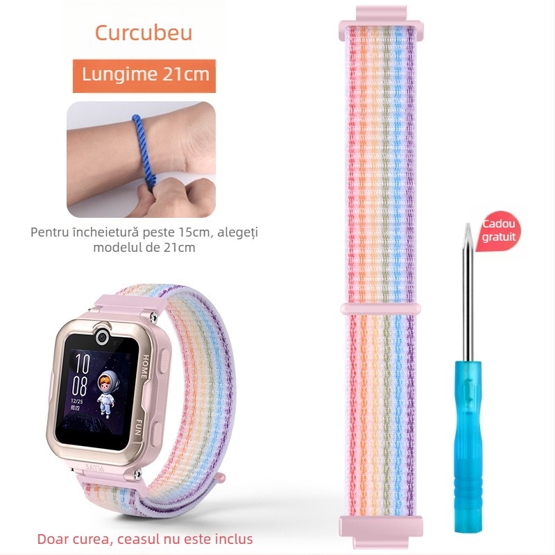 Curea pentru Huawei Kids Watch 4 Pro din nailon împletit – Stil Sport, Închidere Velcro, Lansare 2023