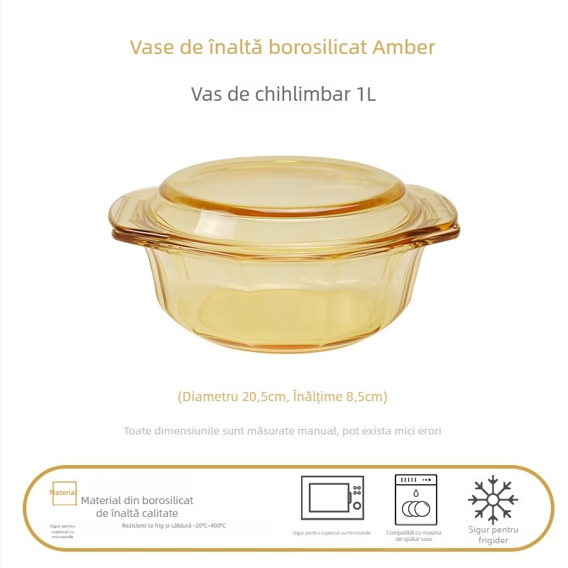 Set de veselă din sticlă cu boluri de supă cu două mânere, sticlă borosilicat de înaltă calitate, stil ușor lux, personalizare disponibilă, potrivit pentru copii, studenți, femei însărcinate, adulți și persoane în vârstă