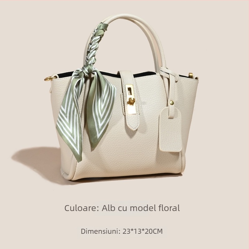 Geantă tote în formă de coș pentru femei – material din flori de mătase, căptușeală din piele sintetică microfibră, construcție moale, compartiment interior, primăvara 2025