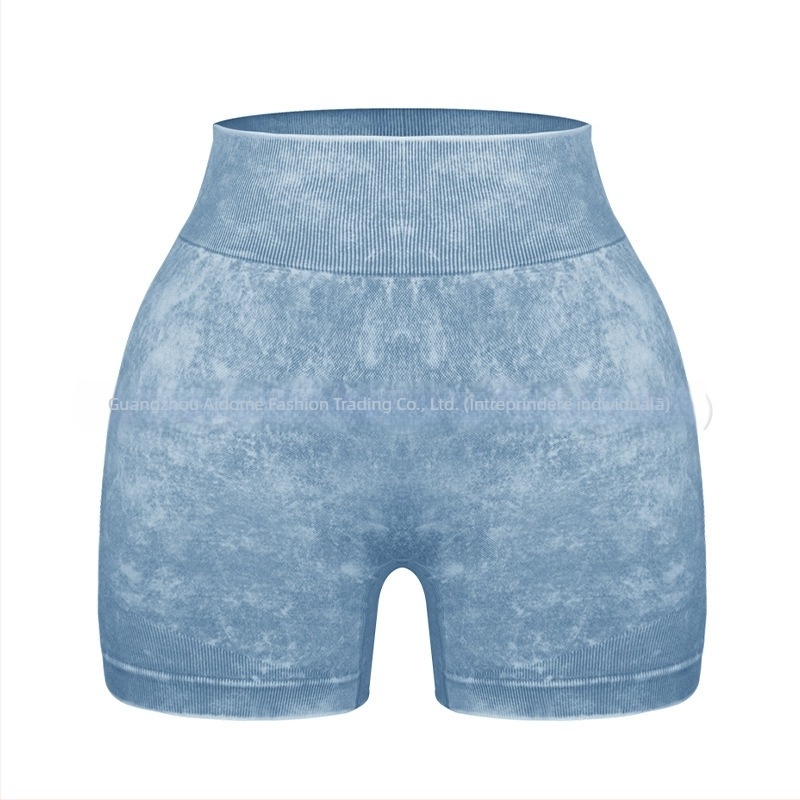 Set de yoga pentru femei din două piese – Top cu mânecă scurtă și pantaloni scurți, stil pulover, material: amestec nailon și fibre chimice