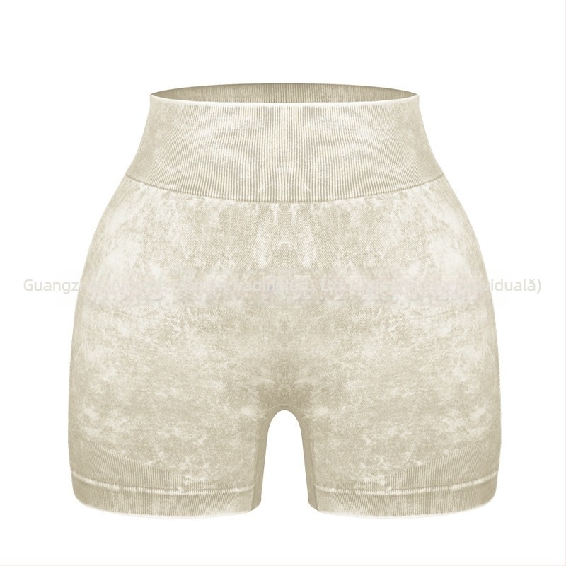 Set de yoga pentru femei din două piese – Top cu mânecă scurtă și pantaloni scurți, stil pulover, material: amestec nailon și fibre chimice