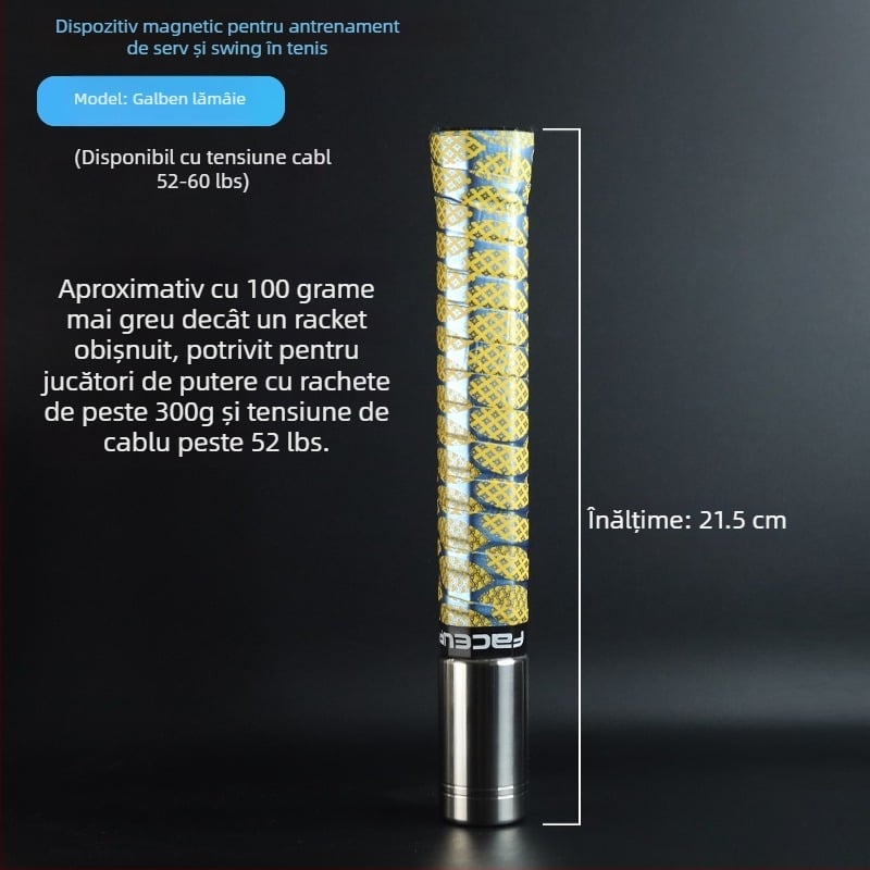 Dispozitiv de antrenament pentru lovitura de tenis cu control magnetic și feedback sonor — simulează senzația reală de lovire și îmbunătățește abilitățile de lovire; Brand: Other; Origine: Other; Categorie: Tenis; Material: floare de mătase