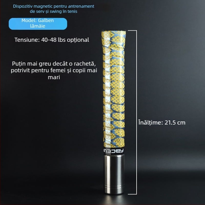 Dispozitiv de antrenament pentru lovitura de tenis cu control magnetic și feedback sonor — simulează senzația reală de lovire și îmbunătățește abilitățile de lovire; Brand: Other; Origine: Other; Categorie: Tenis; Material: floare de mătase