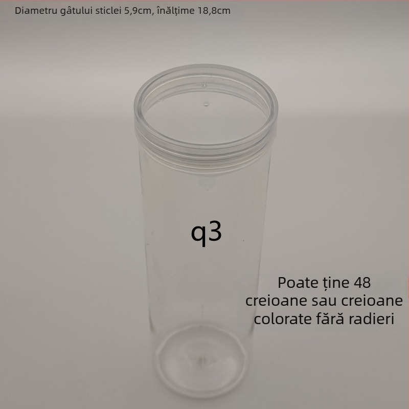 Borcan plastic cu capac pentru depozitare de pixuri și creioane – 40 de găuri, material TPE, 25 g, cod produs F879TT89MJS6T7