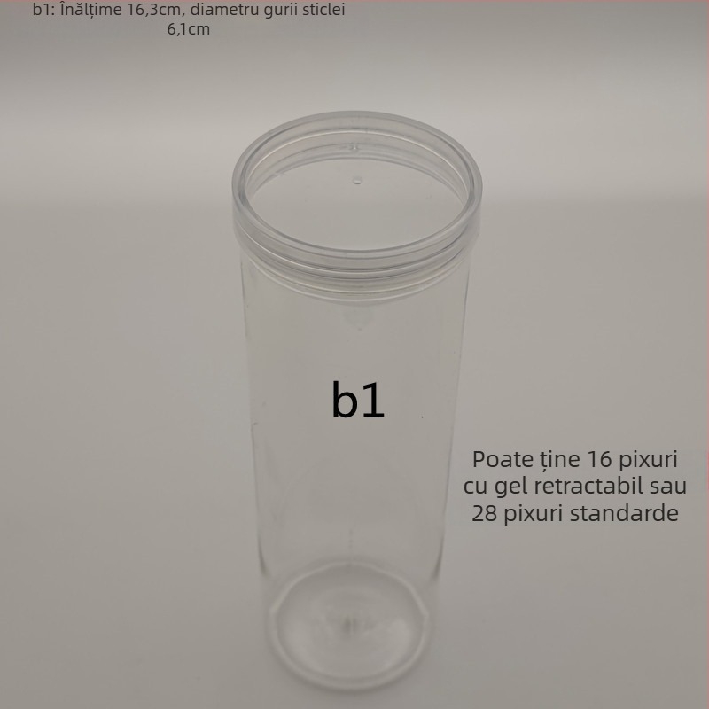 Borcan plastic cu capac pentru depozitare de pixuri și creioane – 40 de găuri, material TPE, 25 g, cod produs F879TT89MJS6T7