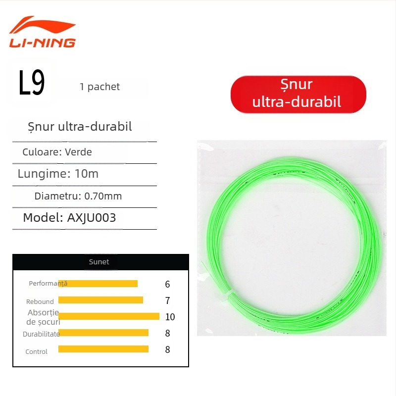 Sfoară pentru badminton pentru rachetă Li Ning – fibră de nylon, elasticitate ridicată, durabilă