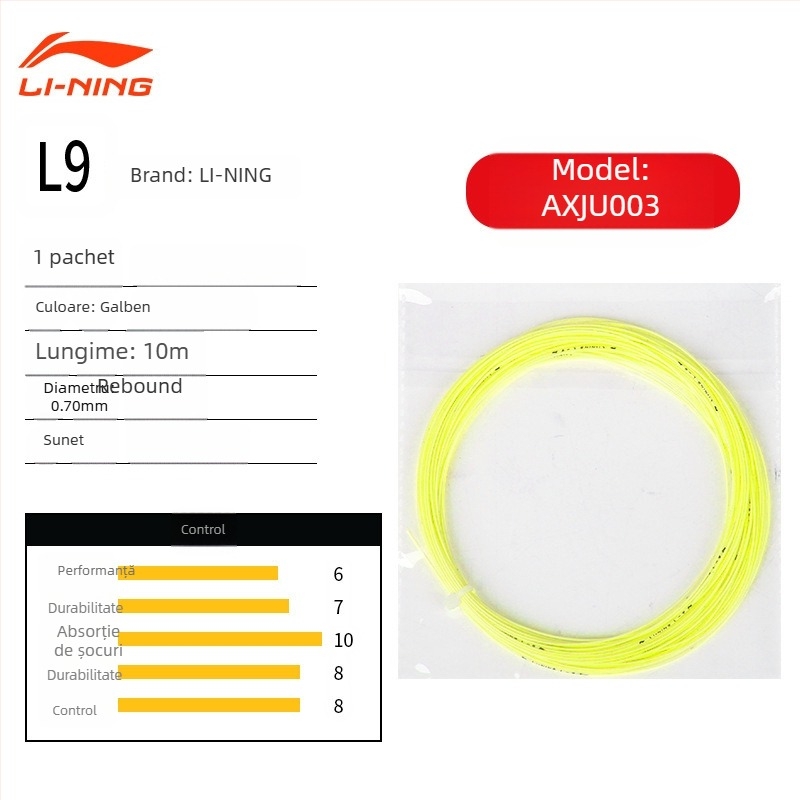 Sfoară pentru badminton pentru rachetă Li Ning – fibră de nylon, elasticitate ridicată, durabilă