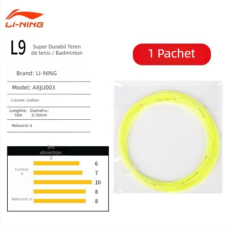 Sfoară pentru badminton pentru rachetă Li Ning – fibră de nylon, elasticitate ridicată, durabilă