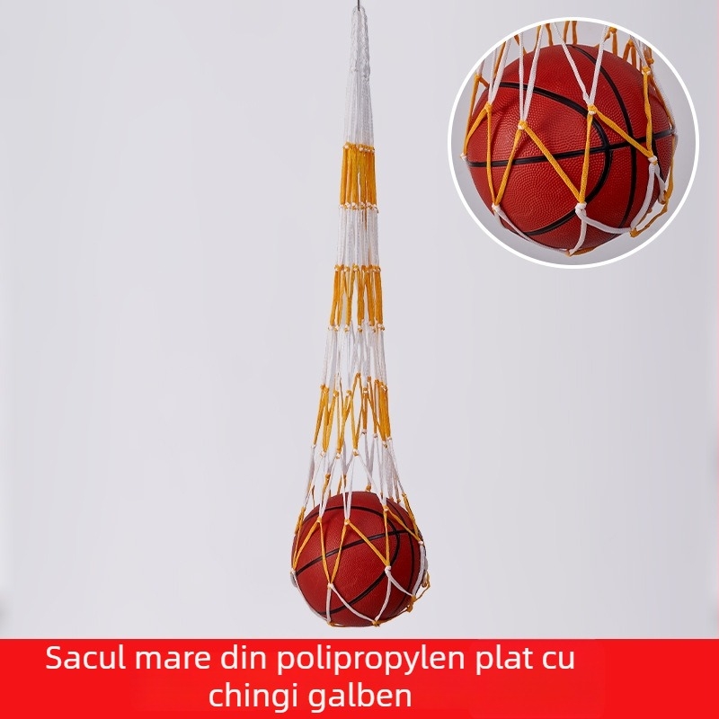 Geantă din plasă pentru stocare mingi; capacitate până la 12 mingi; material: polipropilenă, poliester, polietilenă; personalizare disponibilă; marcă Huihua; potrivită pentru baschet și alte sporturi în aer liber.