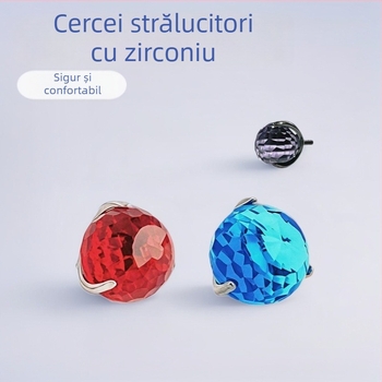 Bijuterii de piercing din aliaj de titan – Cercei geometrici cu design bec disco, puritate G23, prelucrare cu diamant, stil unisex
