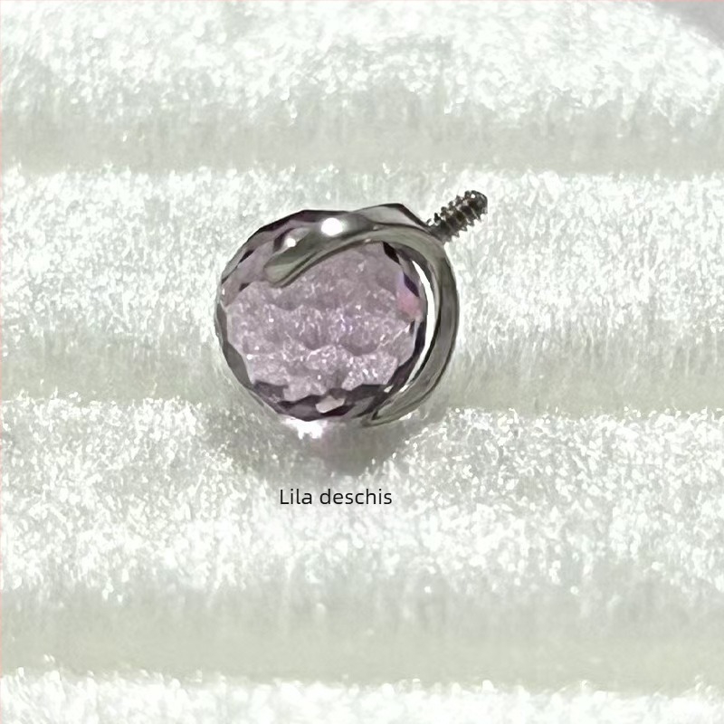 Bijuterii de piercing din aliaj de titan – Cercei geometrici cu design bec disco, puritate G23, prelucrare cu diamant, stil unisex