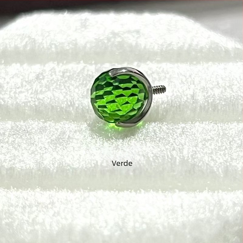 Bijuterii de piercing din aliaj de titan – Cercei geometrici cu design bec disco, puritate G23, prelucrare cu diamant, stil unisex