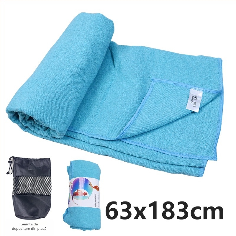 Prosop de yoga antiderapant pentru covoraș cu model floare de prun în puncte, rezistent la murdărie, ușor, lavabil la mașină